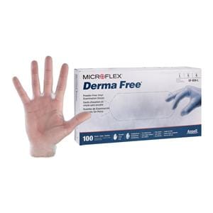 Derma Free Vinyl Exam Gloves Large Clear Non-Sterile