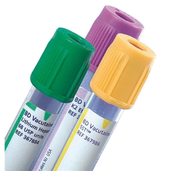 Vacutainer Venous Blood Collection Tube Green/Gray 8ml Plastic 100/Bx