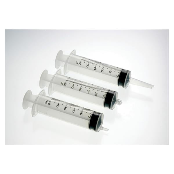 Hypodermic Syringe 60cc Clear Low Dead Space 25/Bx
