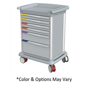 Preciso Medical Cart (4) 5" Caster/ Full Swivel/ 2-Brakes (6) Drawer Key Lock