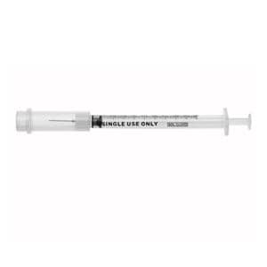 Sol-Guard Safety Needle/ Syringe 25gx5/8" 1mL Safety Shield LDS 100/Bx