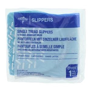 Patient Slippers Terrycloth Blue Large Disposable 48/Ca