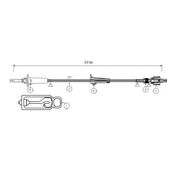 Administration Set 37" 15 Drops Priming Volume 4.1mL 25/Ca