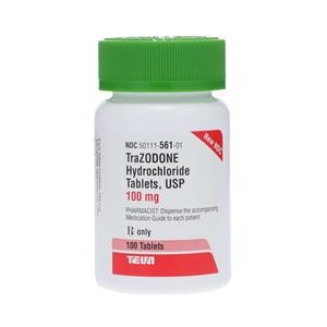 Trazodone HCl Tablets 100mg Bottle 100/Bottle Each