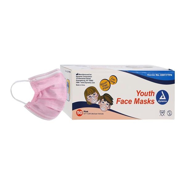 Dynarex Mask Pink Pediatric 50/Bx