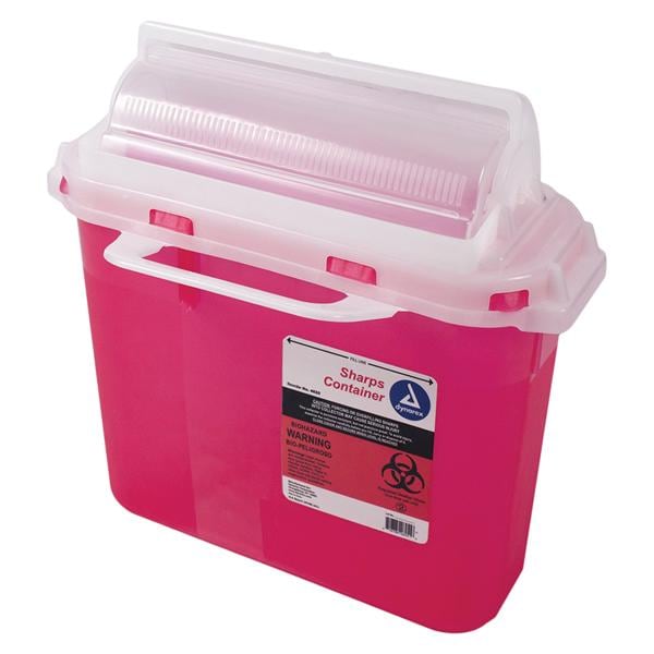 Sharps Container 5.4qt Red 12x4.5x11.3" Mailbox Style Lid Plastic Ea