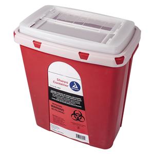 Sharps Container 6gal Red 15.2x10x16" Slide Lid Plastic Ea