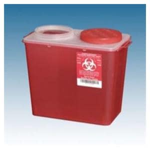 Plasti Products Sharps Container 8qt Red 12x11-3/4x10-1/4 Wd Opn Wd Opn Plstc Ea