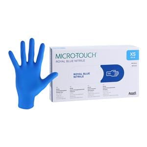 MICRO-TOUCH Royal Blue Nitrile Exam Gloves X-Small Standard Royal Blue NS