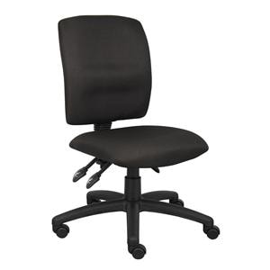 Boss Multi-Function Fabric Black Armless Task Chair Ea