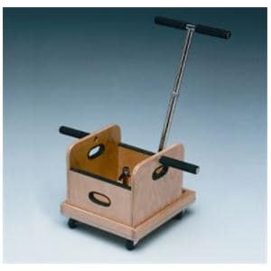 Weighted Mobile Cart Natural Oak With T-Handle/Accessory Box