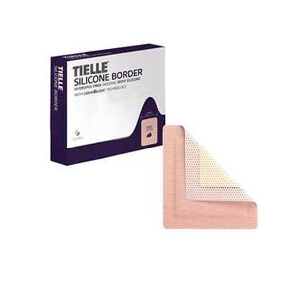 Tielle Hydropolymer Dressing 7x7" Sterile Square Adhesive Tan LF, 5 CR/CA