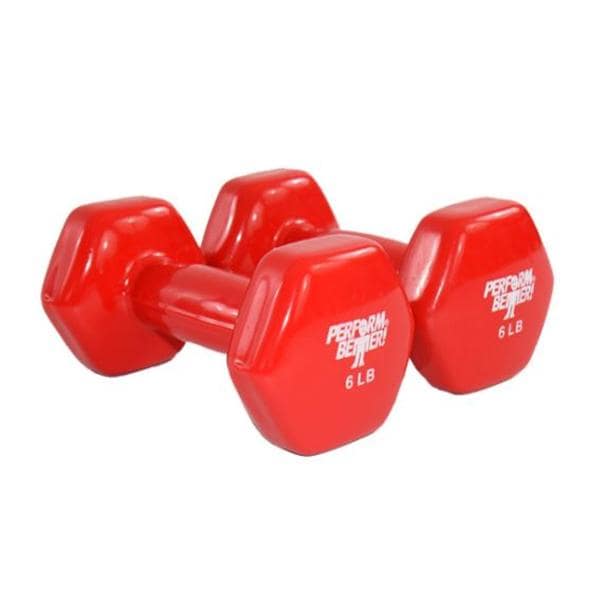 Perform Better Weight Dumbbell 6lb Vinyl Coated Red