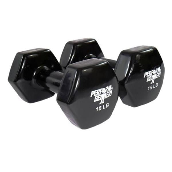 Perform Better Weight Dumbbell 15lb Vinyl Coated Black