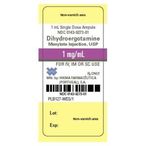 Dihydroergotamine Mesylate Injection 1mg/mL Ampule 1mL 10/Bx