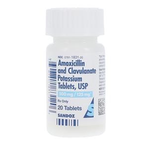 Amoxicillin/Clavulanate Potassium Tablets 500mg/125mg Bottle 20/Bt