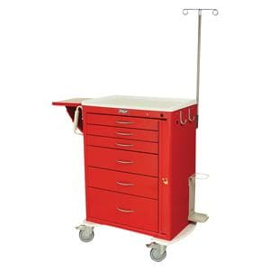 M-Series Emergency Crash Cart 22x36.75x43.75" 5" Caster (6) Drawer Brkwy Lk