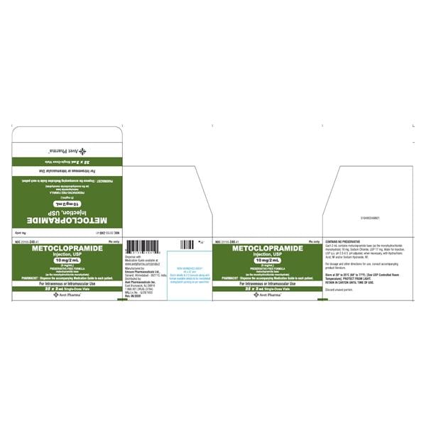 Metoclopramide HCl Injection 5mg/mL SDV 2mL 25/Cr