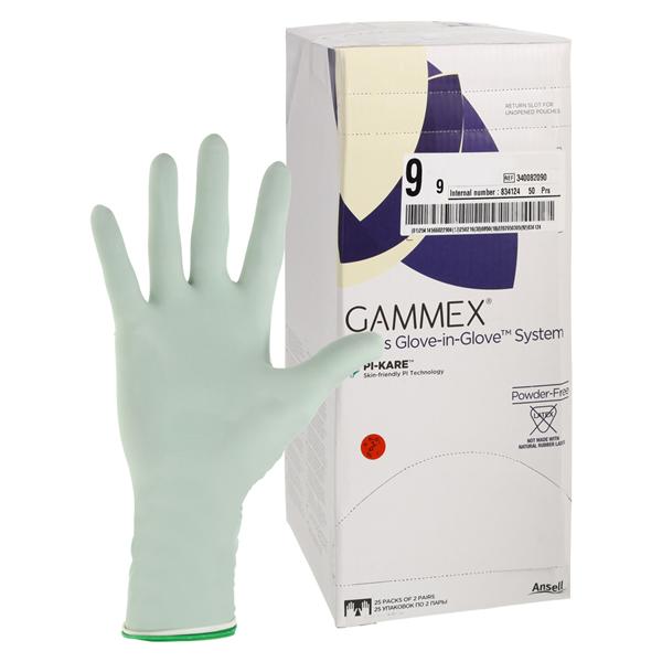 Gammex Polyisoprene Surgical Gloves 9 White / Green, 4 BX/CA