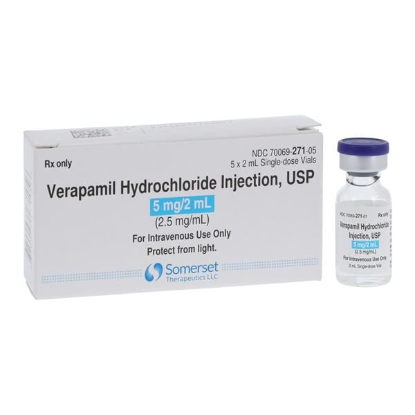 Verapamil HCl Injection 2.5mg/mL Ampule 2mL 5/Bx