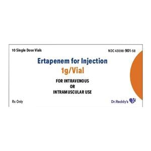 Ertapenem Sodium Injection 1gm/vl Powder SDV 10/Bx