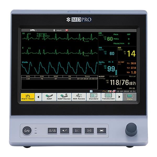 MDPro 6000 by MTMC Patient Monitor 12" Color Touchscreen Ea