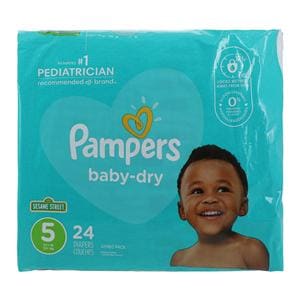 Pampers Baby-Dry Diapers Size 5 27lbs+ 24/Pk