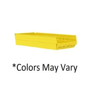 Shelf Bin Yellow Plastic 23.625x11.125x4" 6/Cr