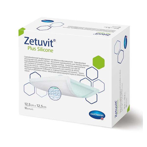 Zetuvit Plus Cellulose/ Polymer Non-Border Dressing 3x3" Strl Slcn Adh Spr Abs