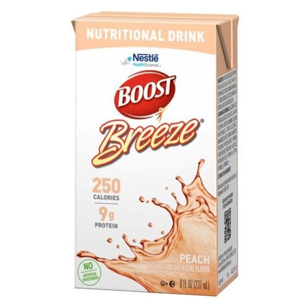 Boost Breeze Nutrition Beverage Peach 8oz Carton 24/Ca