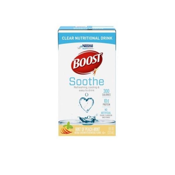 Boost Soothe Nutrition Drink Peach-Mint 8oz Carton 24/Ca