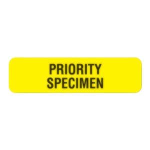 Medical Label Priority Specimen Fluorescent Yellow 1.25x.31" 760/Pk