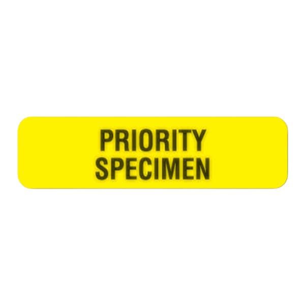 Medical Label Priority Specimen Fluorescent Yellow 1.25x.31" 760/Pk