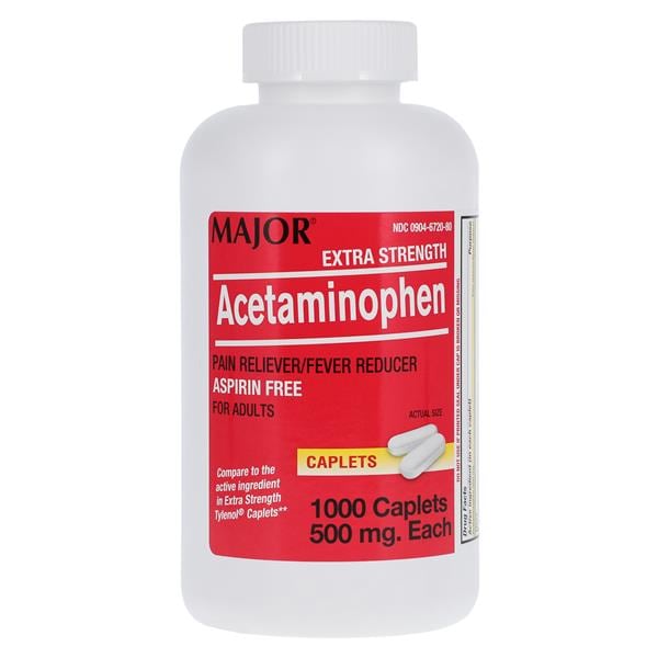 Acetaminophen Caplets 500mg Bottle 1000/Bt