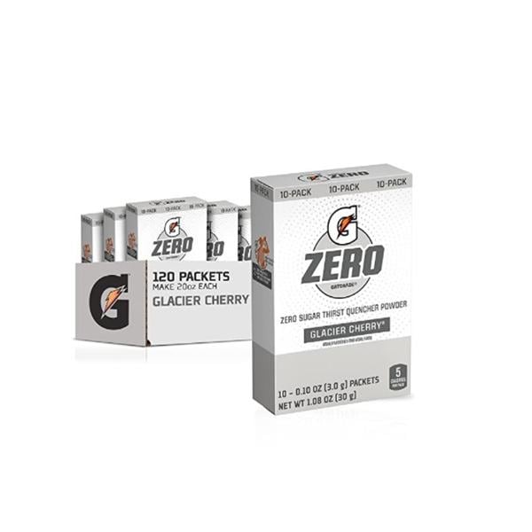 Gatorade G ZERO Electrolyte Powder No Sugar Glacier Cherry Packet 120/Ca