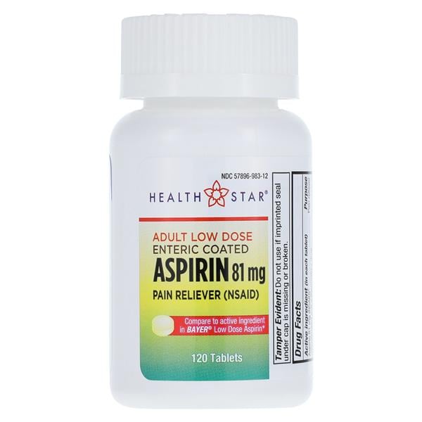Aspirin EC Tablets 81mg Bottle 120/Bt