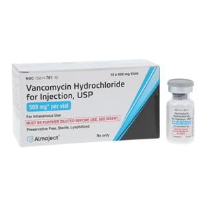 Vancomycin HCl Injection 500mg/vl Powder Vial 10/Bx