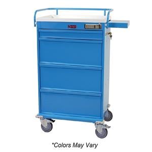 Value Line Medication Cart 21.5x21.3x47" 5 Cstr (3) Drwr Psh Btn Lk/Ky Override