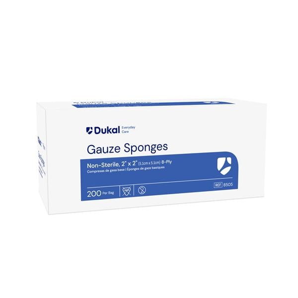 Cotton Gauze Sponge 2x2" 8 Ply Non-Sterile Not Made With Natural Rubber Latex