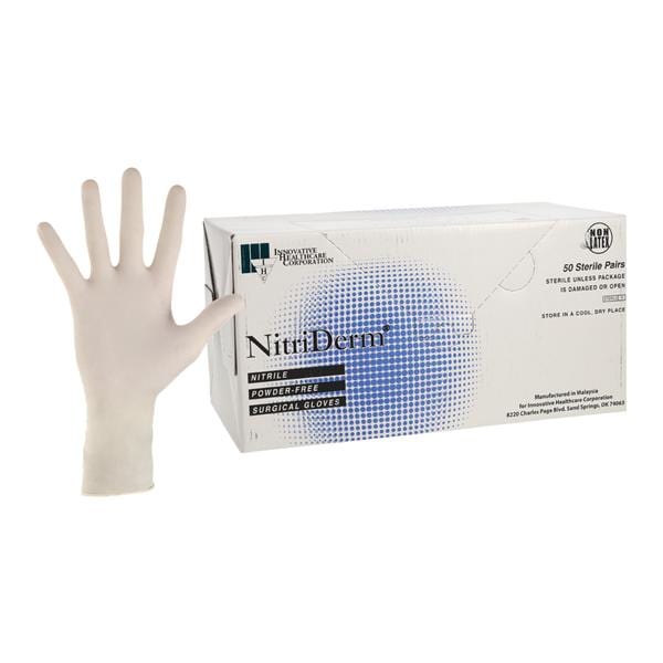 NitriDerm Surgical Gloves 8.5 Standard White