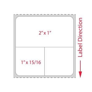 Direct Thermal Label White Cerner Paper 2x1-15/16" 1" Core 1000/Rl