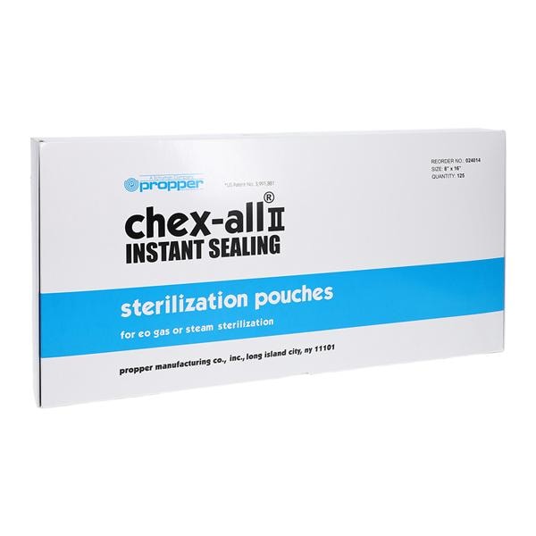 Chex-All II Sterilization Pouch Instant Seal 8 in x 16 in 125/Bx, 2 BX/CA