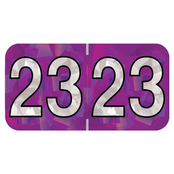 PMA Holographic Match 2023 End Tab Label Purple 500/Rl