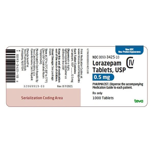 Lorazepam Tablets 0.5mg Bottle 100/Bt