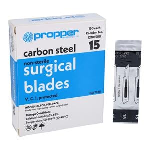 Carbon Steel Non-Sterile Surgical Blade #15 Disposable 150/Bx