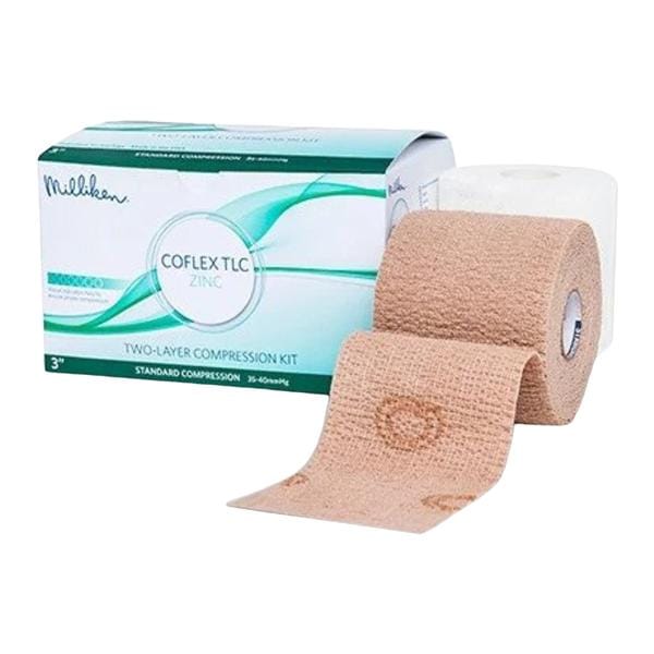 CoFlex TLC Compression Bandage Elastic/Foam 3" Tan/White Non-Sterile 8/Ca