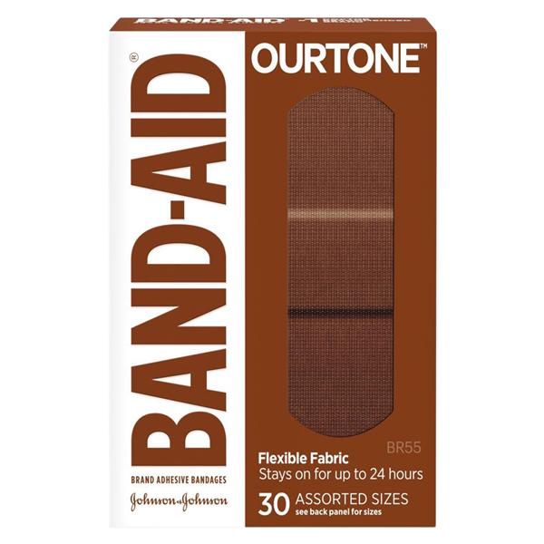 Band-Aid Ourtone Bandage Memory Weave Fabric Assorted Sizes BR55 30/Bx