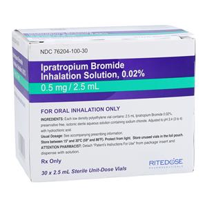 Ipratropium Bromide Inhalation Solution 0.02% Vial 2.5mL 30/Cr