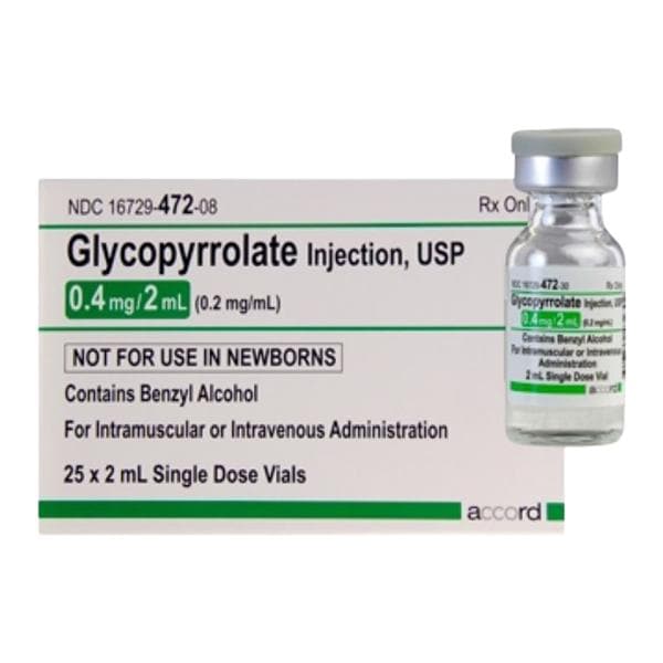 Glycopyrrolate Injection 0.2mg/mL SDV 2mL 25/Bx