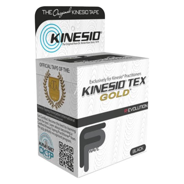 Kinesio Tex Gold FP Kinesiology Tape Cotton 2"x5.5yd Black Non-Sterile 6/Bx